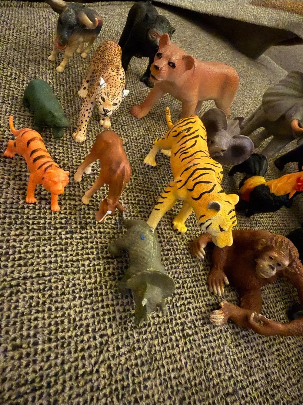 Assorted Small Pets Animal Toy Set - Brown Tiger Black Figures